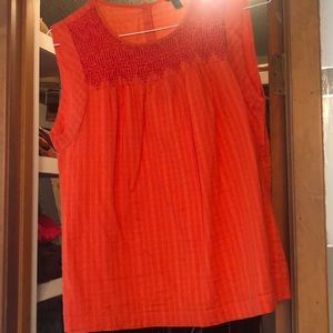 Orange Linen Top